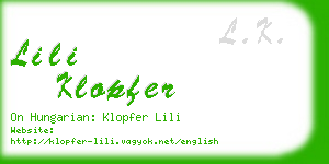 lili klopfer business card